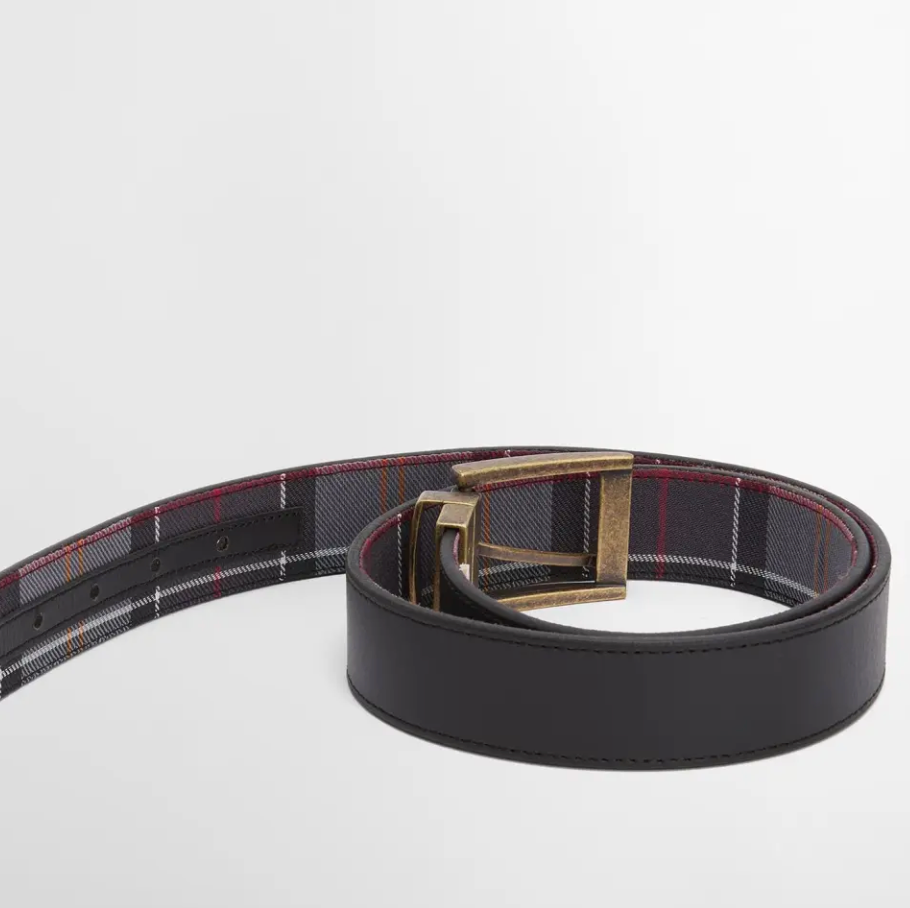 REVERSIBLE TARTAN LEATHER BELT