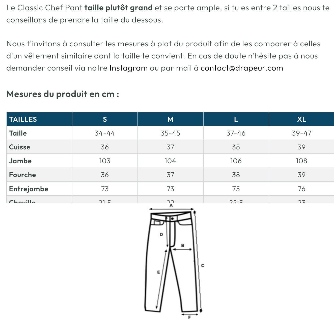 CORDUROY CHEF PANTS