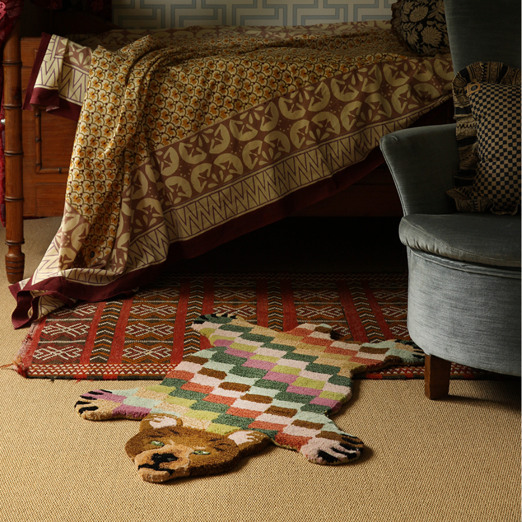 Archie Check Bear Rug Small