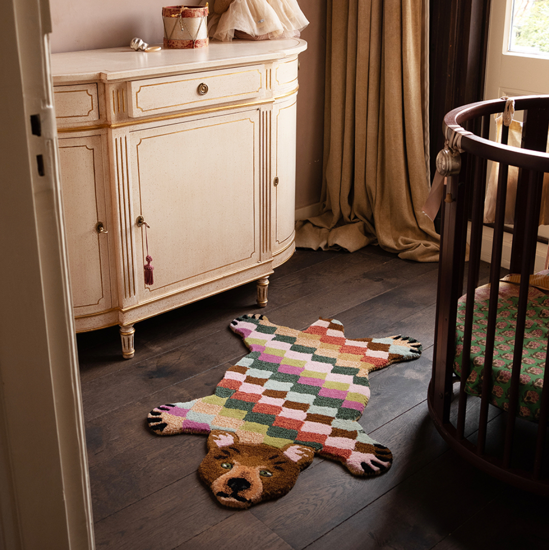 Archie Check Bear Rug Small