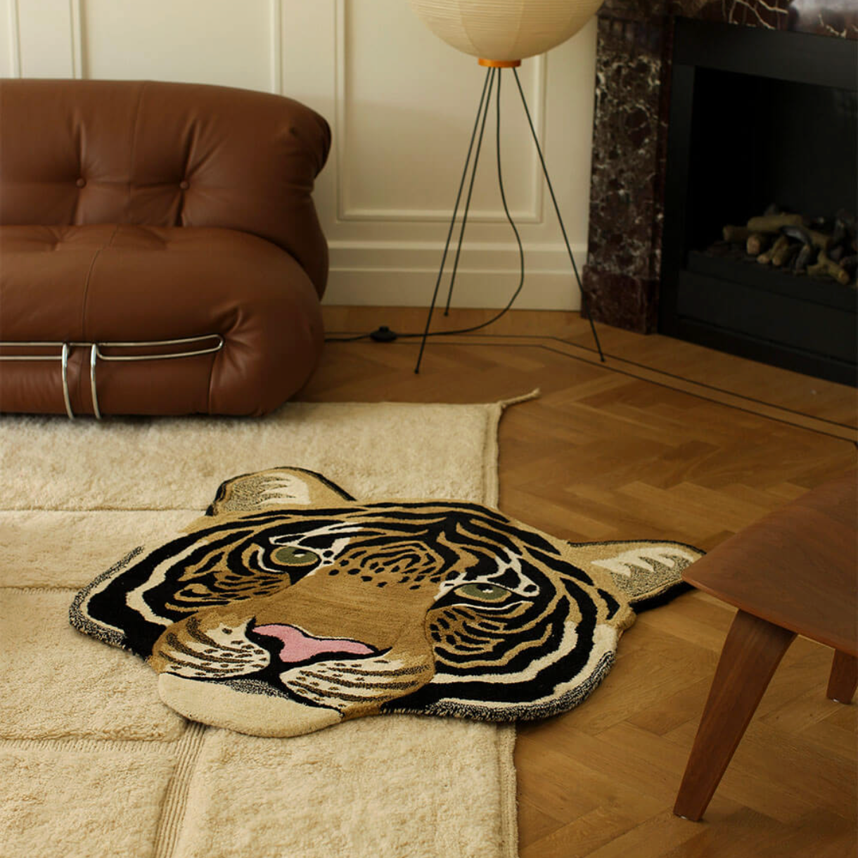 Rajah Tiger Head Rug Large