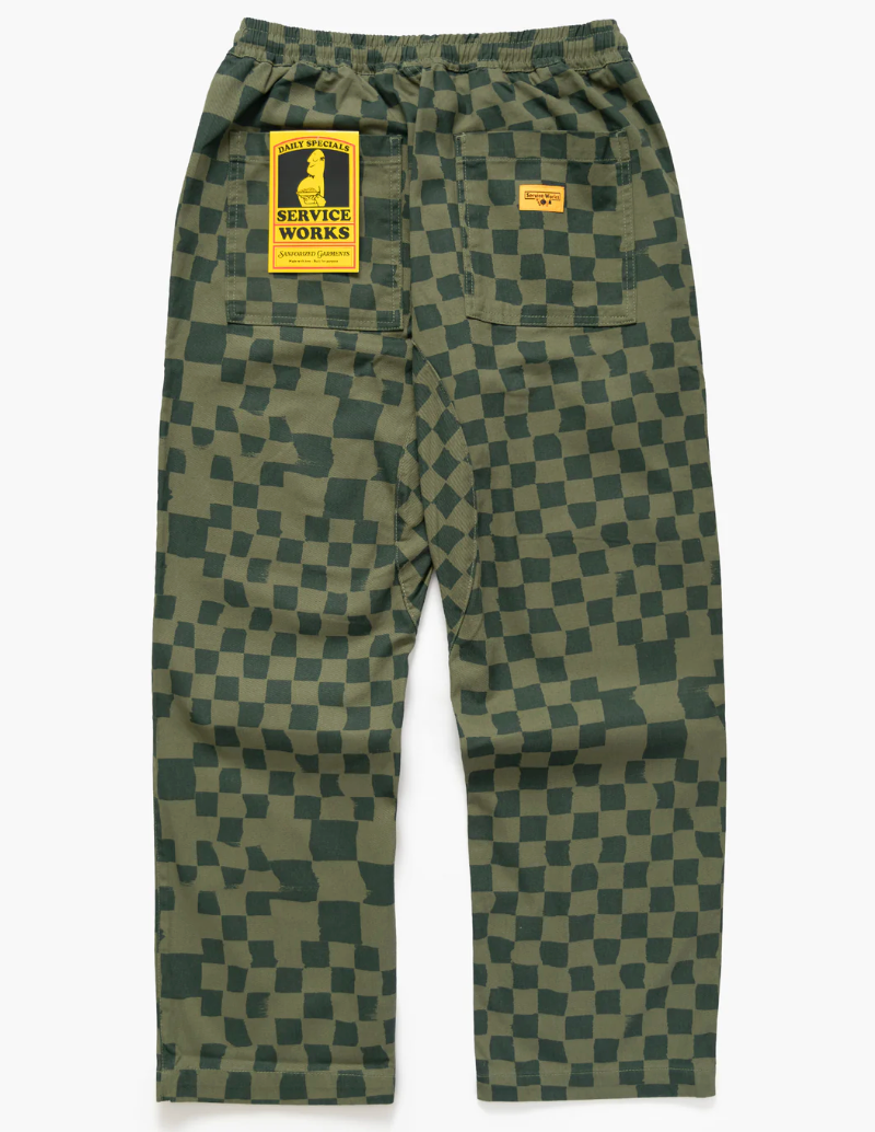 PRINTED CHEF PANTS Olive Checker