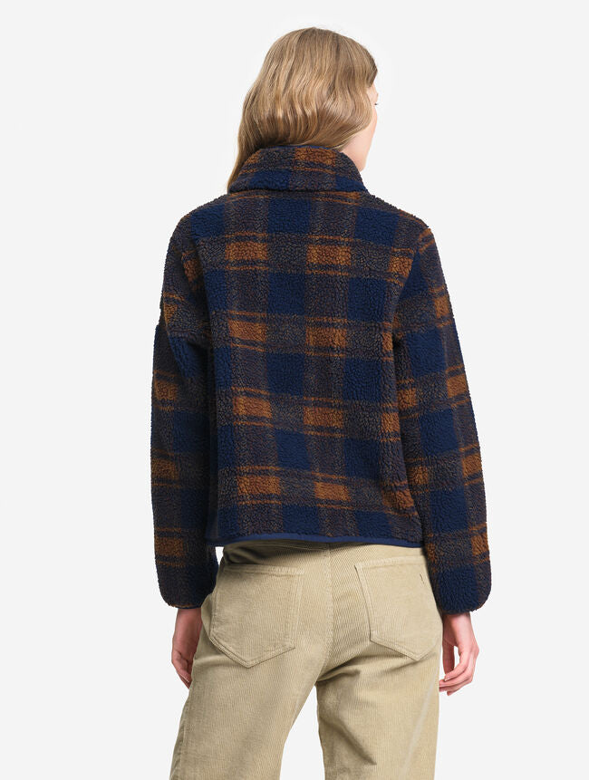 AIGLE - Blouson jacquard en sherpa - Bleu