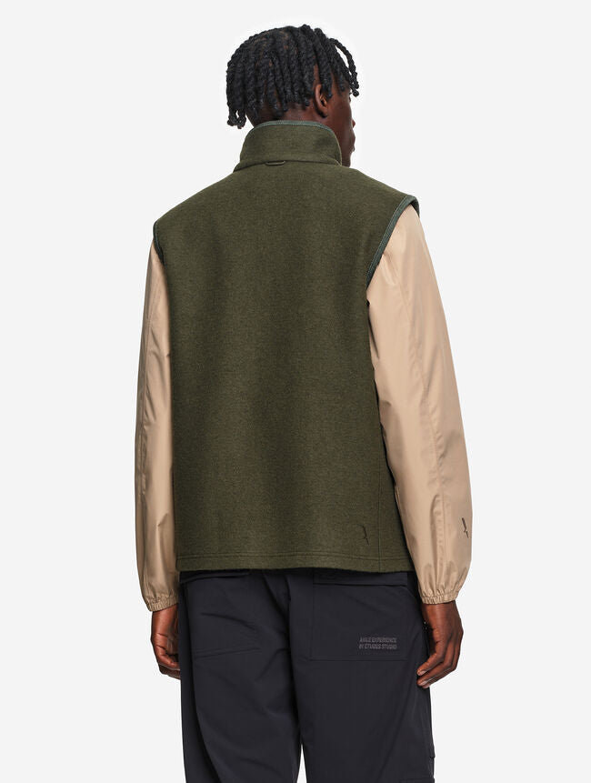 AIGLE - Veste sans manches en laine mélangée T-KIT® - Kaki