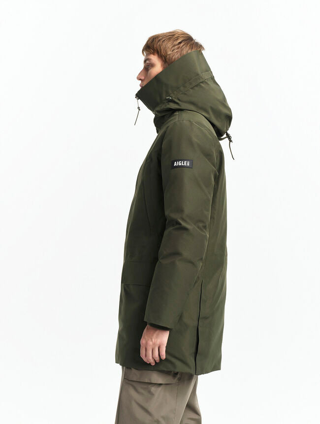 AIGLE - Parka GORE-TEX® ultra-chaude longue à capuche matelassée - Kaki
