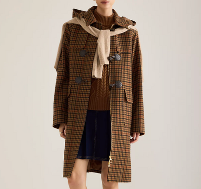 MELODY CHECK WOOL DUFFLE COA