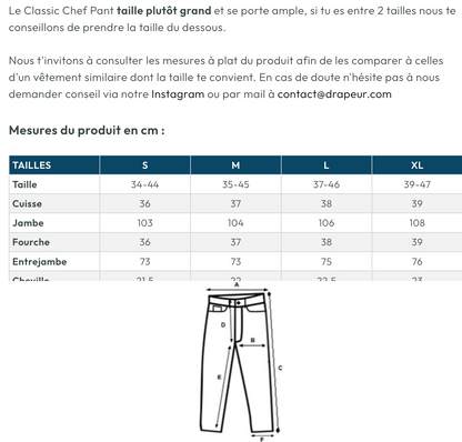 CORDUROY CHEF PANTS