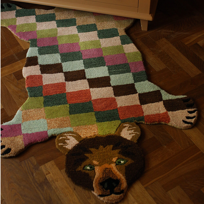 Archie Check Bear Rug Small