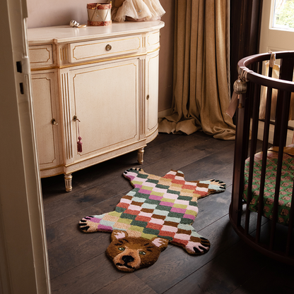Archie Check Bear Rug Small