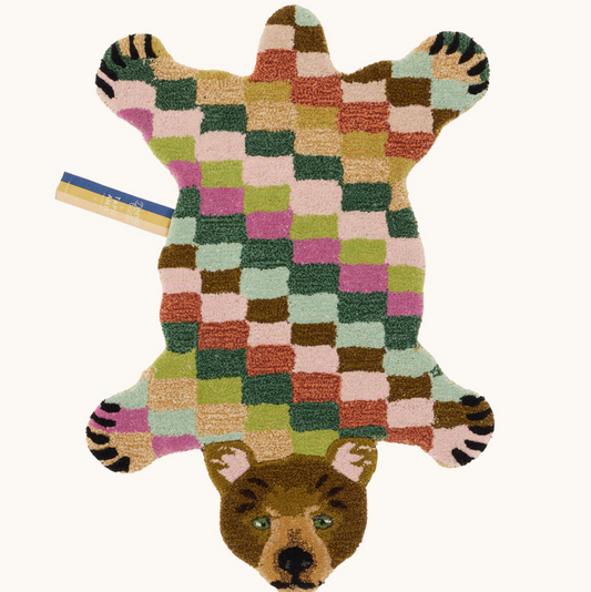 Archie Check Bear Rug Small