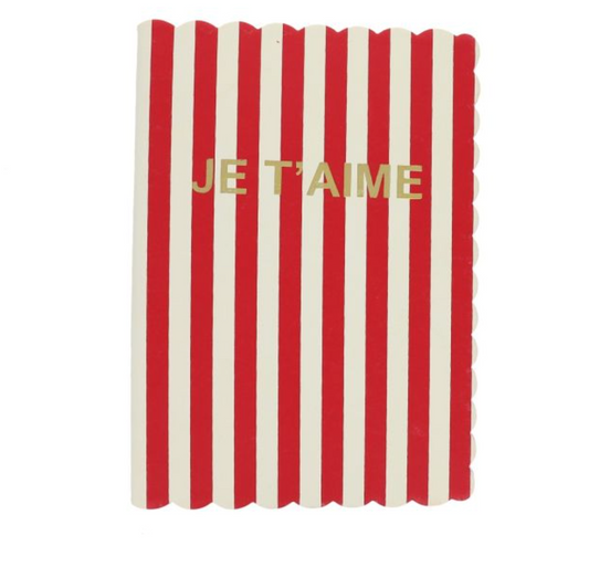 Carnet rayé Je t'aime