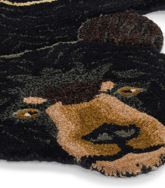 Blooming Black Bear Rug Large
