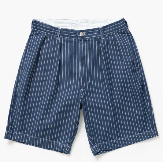 PINSTRIPE DENIM PART SHORTS