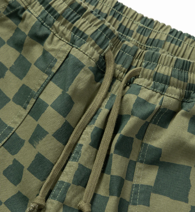 PRINTED CHEF SHORT Olive checker