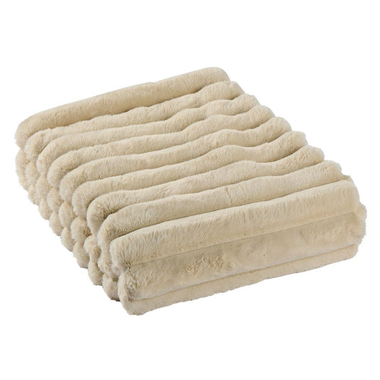 Plaid beige à grosses côtes beige