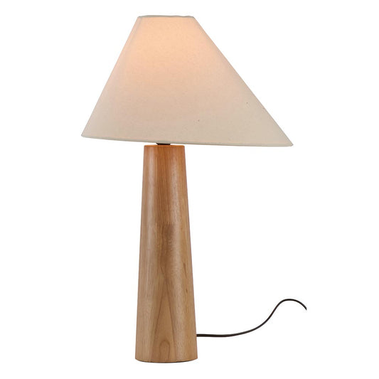 Lampe base en hévéa miel avec abat-jour
