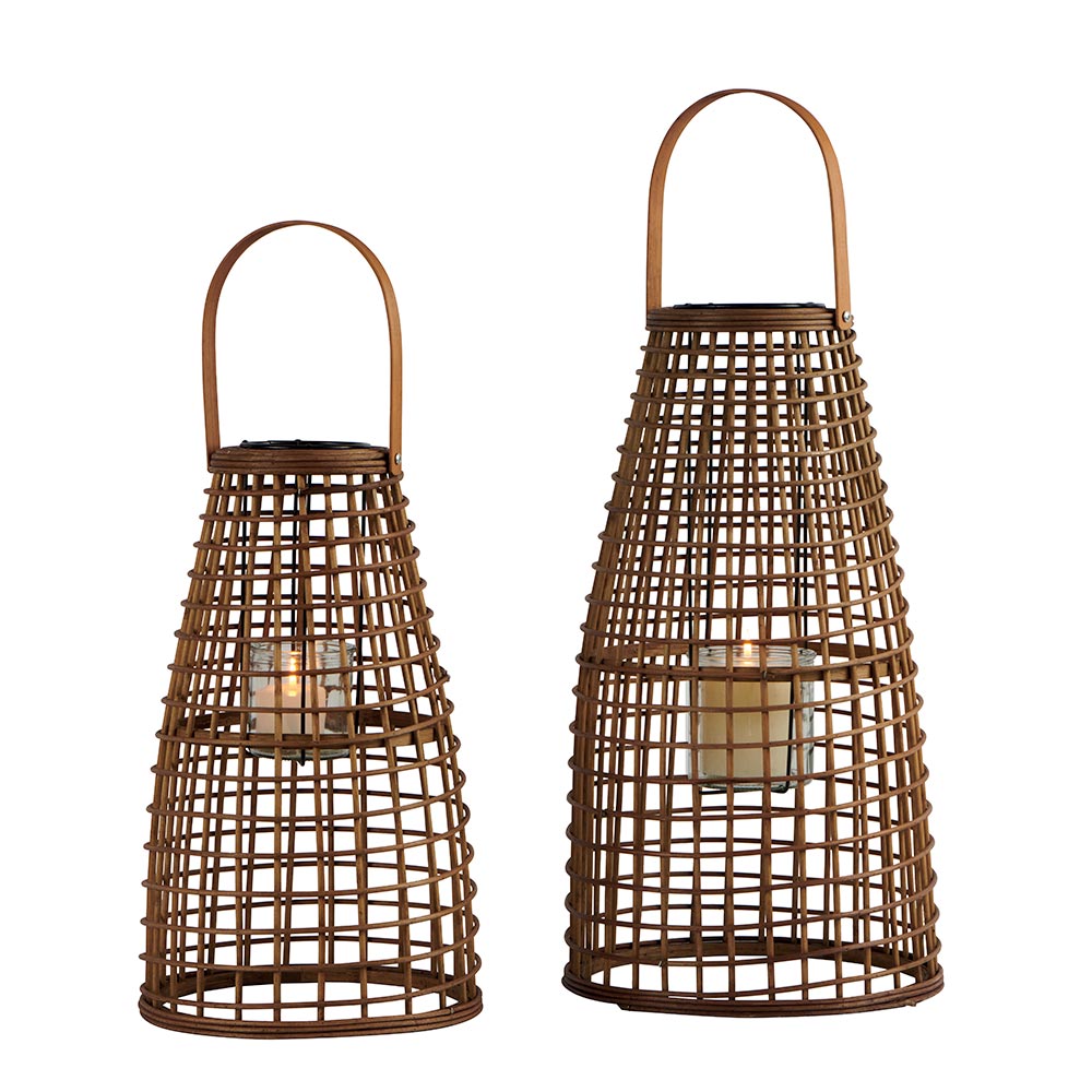 Lanternes empilables rotin set de 2