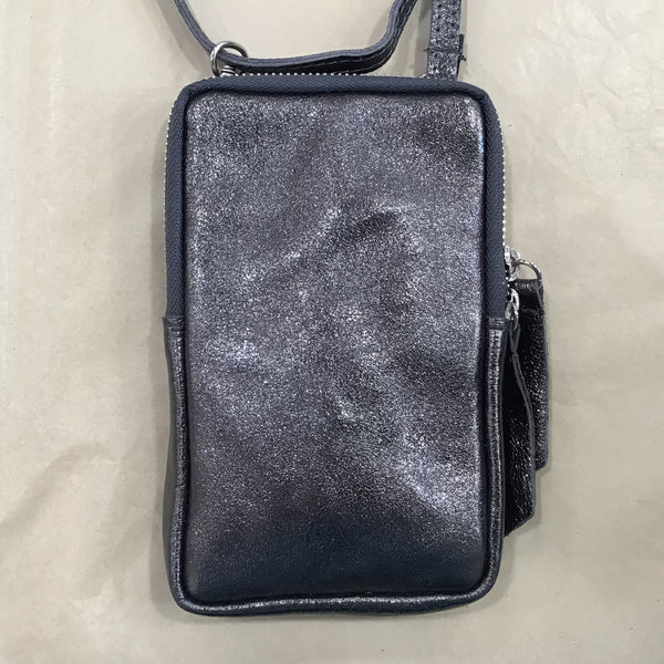 Pochette à portable en cuir à paillette