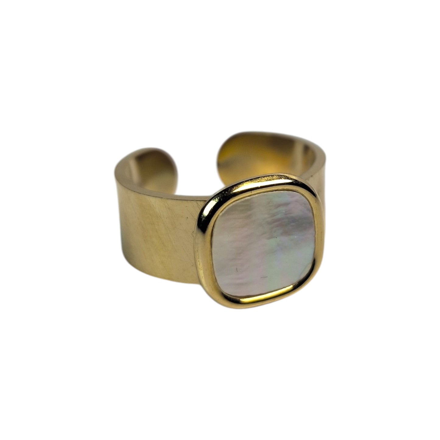 Bague carré nacré