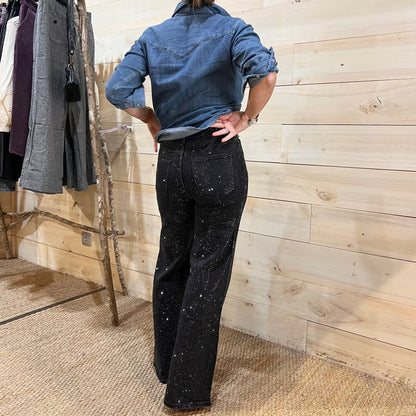 Denim noir qui brille
