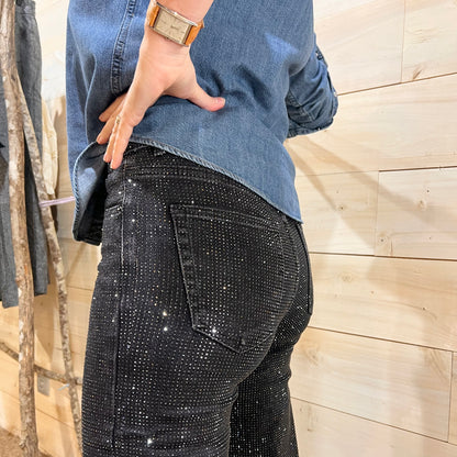 Denim noir qui brille