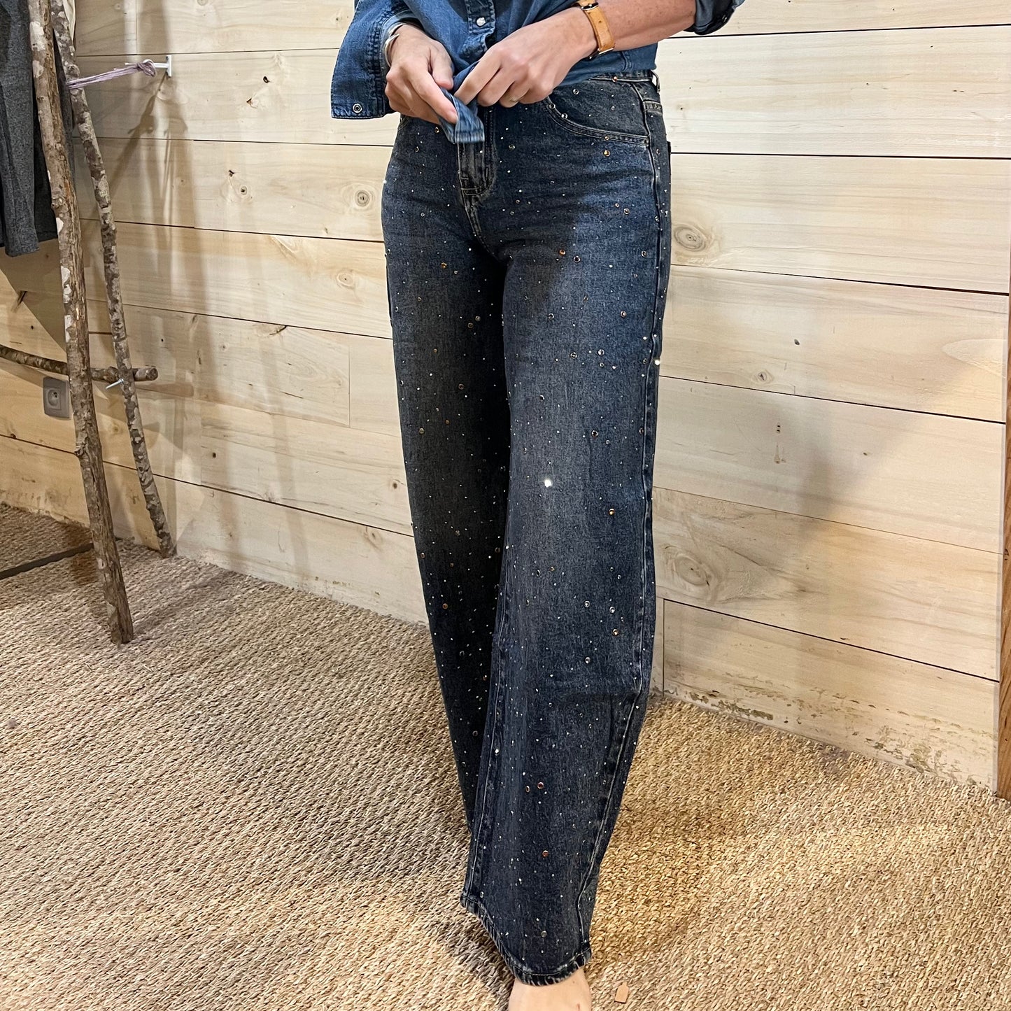 Denim bleu qui brille