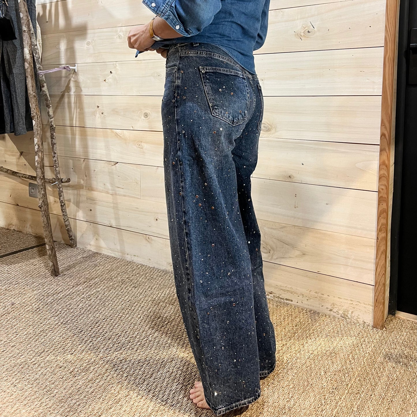 Denim bleu qui brille