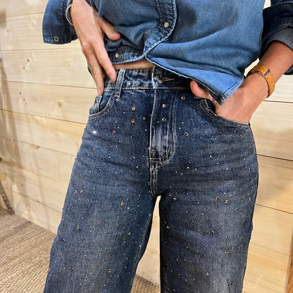 Denim bleu qui brille