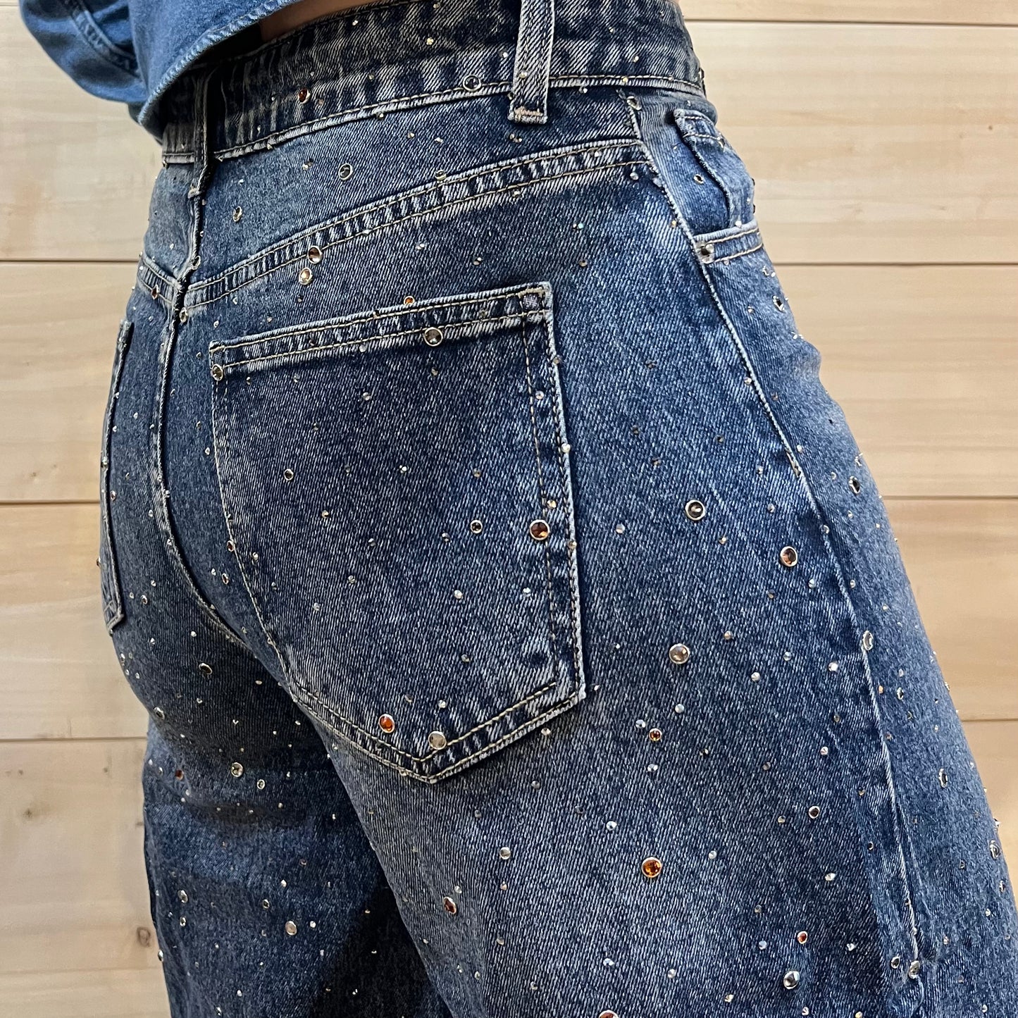 Denim bleu qui brille