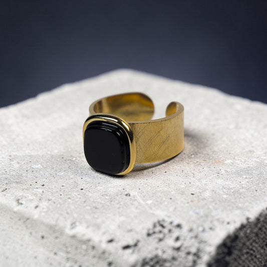 Bague carré noir