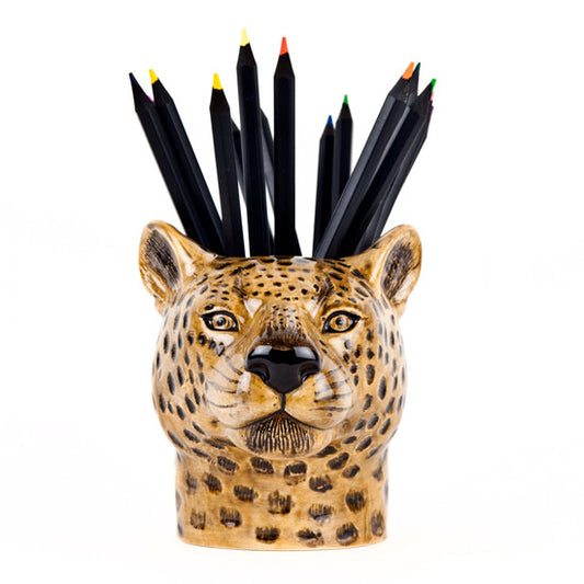 Pot à crayons léopard