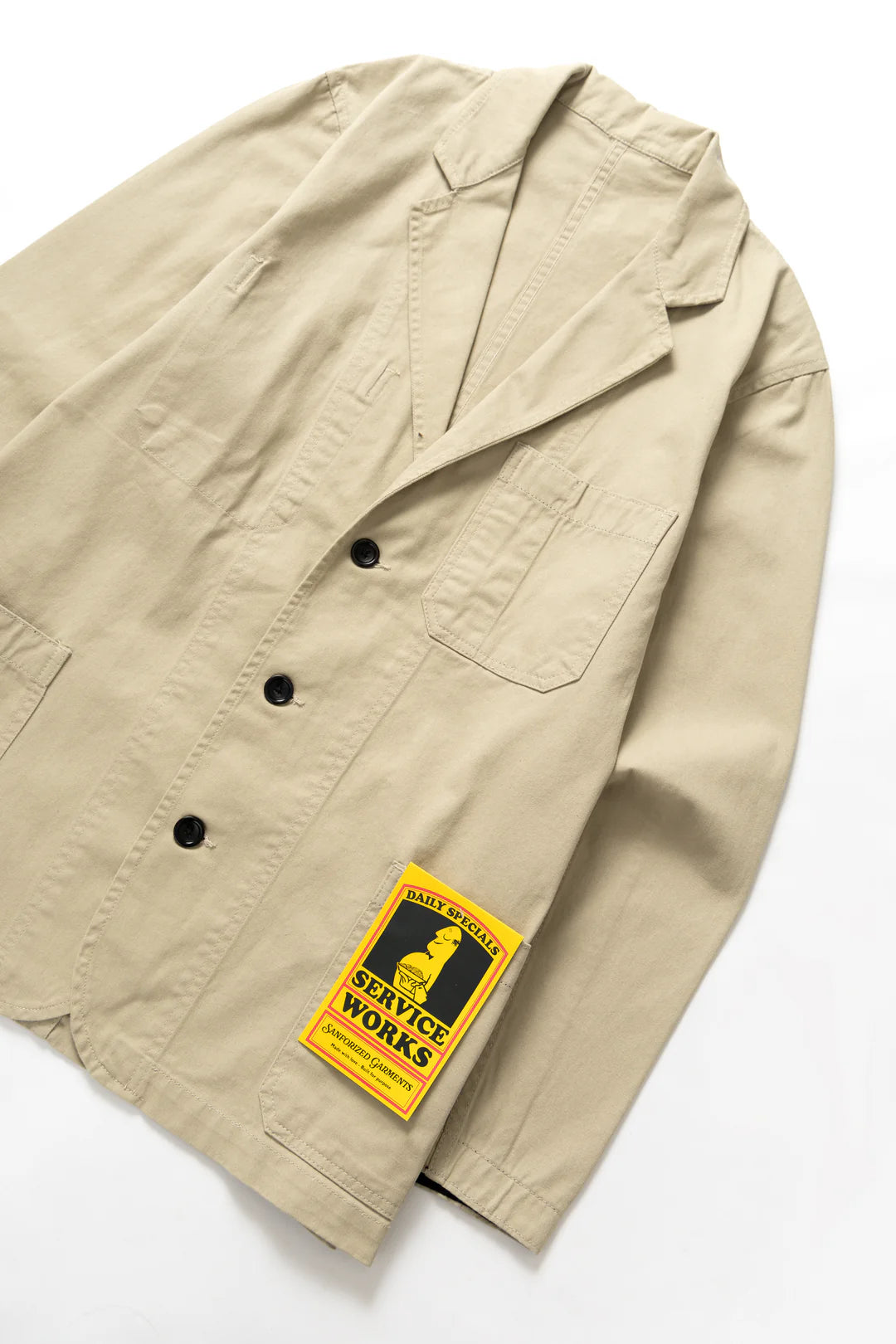 DRILL SERVER SUIT JACKET - Khaki