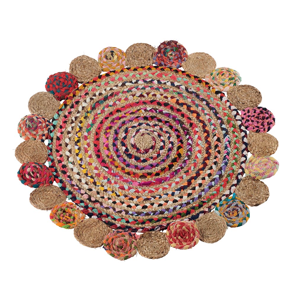 Tapis rond naturel
