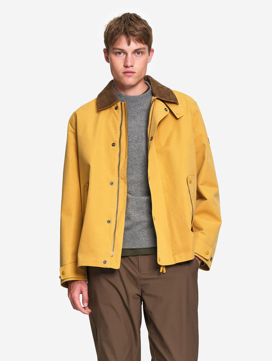 AIGLE - Manteau déperlant avec col velours côtelé - Jaune