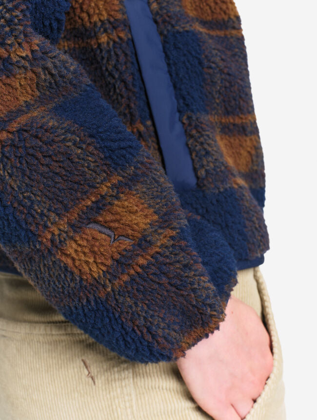 AIGLE - Blouson jacquard en sherpa - Bleu