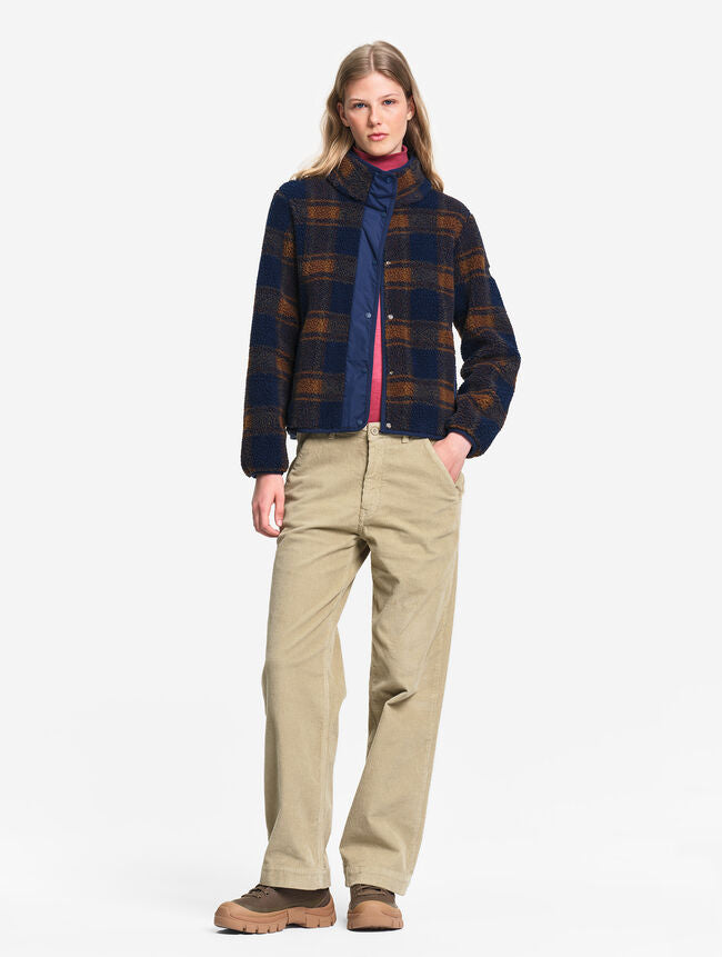 AIGLE - Blouson jacquard en sherpa - Bleu