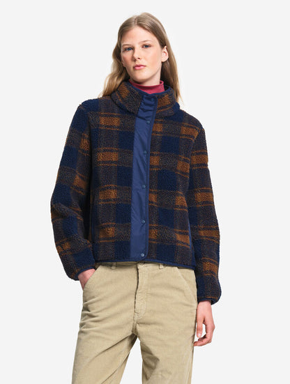 AIGLE - Blouson jacquard en sherpa - Bleu