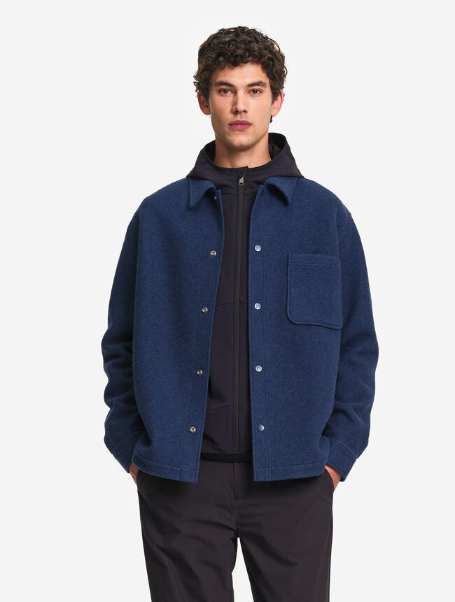 AIGLE - Surchemise en laine bouillie - Bleu
