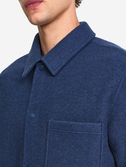 AIGLE - Surchemise en laine bouillie - Bleu