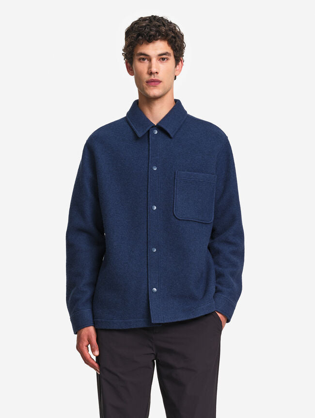 AIGLE - Surchemise en laine bouillie - Bleu