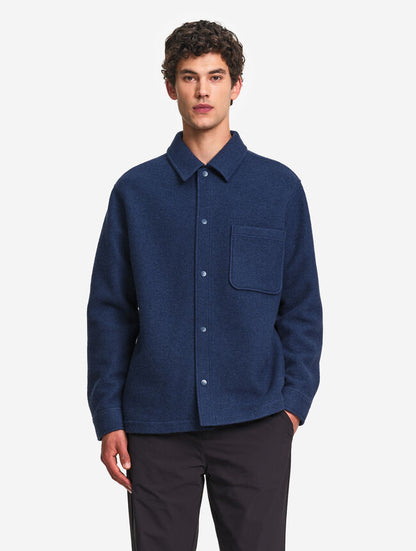 AIGLE - Surchemise en laine bouillie - Bleu